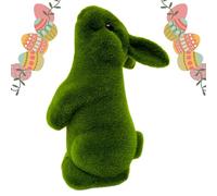 Moss Bunny,Easter Flocking Rabbit Decorative Statue - Cute Cartoon Animal Figurine Art Interior Desk Bunny Ornaments, Large Easter Animal Sculpture for Living Room Home Decor
