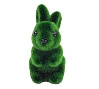 Moss Bunny Garden Statue - Artificial Green Flocked Easter Rabbit Ornament, 6x6x11cm Decorative Figurine | Lightweight Spring Home Outdoor Indoor Tabletop Yard Porch Desk Party Seasonal Garden Animal