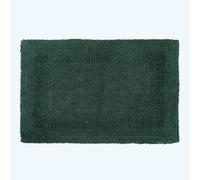 Luxury Reversible Cotton Bath Mat Homescapes Dark Green One Size