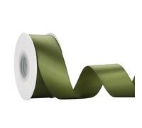 Moss Green Double Face Satin Ribbon, 1-1/2 inch x 25 Yard (38mm x 23 Meters) Solid Satin Ribbon for Gift Wrapping, Wedding Decoration, Flower Bouquet, Christmas Decor, Bows Making