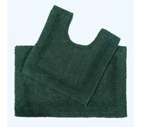 (Moss Green) Homescapes Luxury Reversible Cotton Bath Mat Set