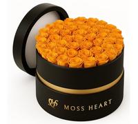 Moss Heart 50 Forever Flowers Preserved Roses, Forever Roses in a Round Box