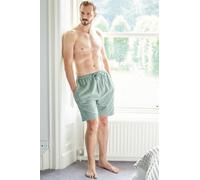 "Moss" Herringbone Brushed Cotton Sleep Shorts British Boxers Dark Green M