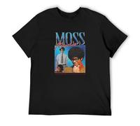 Moss Maurice Homage T-Shirt Tee Funny Geek Nerd Roy Jen Tnetennba Vintage Retro (Black L)