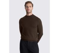 MOSS Merino Wool Rich High Neck Jumper Dark Brown