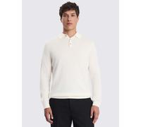 MOSS Merino Wool Rich Knitted Polo Shirt White