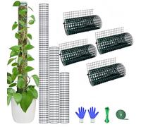 Moss Pole DIY Kit, 13.2ft Metal Moss Pole for Plants Monstera, 4Pcs 8.3in×3.3ft Steel Wire Mesh with Cable Ties, Max Make 7Pcs 23" Sphagnum Moss Pole (13.2FT Wire Mesh without Plier)