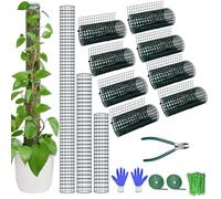 Moss Pole DIY Kit, 26.3ft Metal Moss Pole for Plants Monstera, 8Pcs 8.3in×3.3ft Steel Wire Mesh with Plier, Cable Zip Ties, Max Make 13Pcs 24" Plant Poles(26.3ft Wire Mesh with Plier)