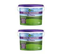 Moss Remover & Lawn Feed - Dual Action Moss Control and Lawn Fertiliser, Natural Moss-Eating Bacteria, No Raking Needed, Greener Healthier Lawns, Feeds Up to 3 Months (Pack of 2)