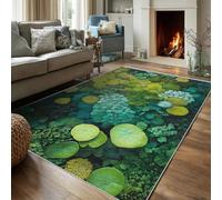 Moss Rugs for Entryway Washable, Green Plant Grass Leaf Design Small Area Rug Bedroom Decor, Non Slip Low Pile Soft Indoor Door Mat, 50 x 80 cm, FD7587
