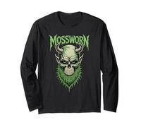 Moss Skull Horror Forest Illustration Gothic Undead Demon Long Sleeve T-Shirt