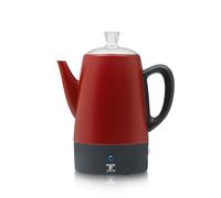 Moss & Stone Electric Coffee Percolator, Red Body with Stainless Steel Lid Coffee Maker, Percolator Electric Pot, Red Camping Coffee Pot 10 Cups