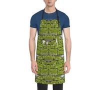 Moss Stone Pavement Print Kitchen Apron With Pockets Versatile Adjustable Chef Bbq Grilling Smock For Adults