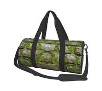 Moss Stone Pavement Print Travel Duffel Bag Large Foldable Round Travel Carry on Bag with Adjustable Shoulder Strap for Weekender Overnight Flight Hospital Sports