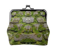 Moss Stone Pavement Printed Kiss-lock Coin Purse Wallet - Leather Mini Change Pouch Holder for Men Women