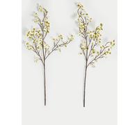 Moss & Sweetpea Set of 2 Artificial Cherry Blossom Single Stems White Mix