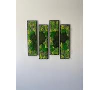 Moss Wall Art Set - Preserved Framed Moss Decor - Unique Nature-Inspired Wall Art - Four-Piece Collection - 18in X 5in Each Panel - Perfect for Home or Office