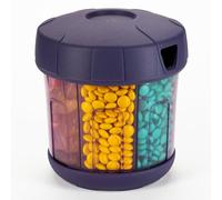 Mossime Supplement Pill Box with Extra Large 7 Compartments, TPU Soft Lid Easy Open Pill Organiser, One Month Travel Medication Organiser Storage Vitamin Holder, Medicine Container Pill Bottle