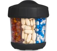 Mossime Supplement Pill Box with Extra Large 7 Compartments, TPU Soft Lid Easy Open Pill Organiser, One Month Travel Medication Organiser Storage Vitamin Holder, Medicine Container Pill Bottle