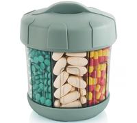 Mossime Supplement Pill Box with Extra Large 7 Compartments, TPU Soft Lid Easy Open Pill Organiser, One Month Travel Medication Organiser Storage Vitamin Holder, Medicine Container Pill Bottle