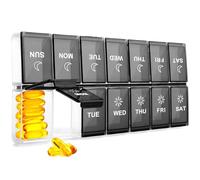 Mossime Weekly Pill Box 7-Day: Large Pill Boxes 7 Compartments - XL Week Tablet Case Am Pm Medication Organizer