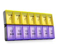 Mossime Weekly Pill Box 7-Day: Large Pill Boxes 7 Day 2 Times A Day Daily Pill Organiser 7 Day with 14 Compartments - XL Week Tablet Case Am Pm Medication Organizer for Vitamin Supplement