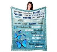 Mosslink Get Well Soon Gifts for Women Blanket Healing Caring Positive Energy Warm Hugs Throw Blankets Inspirational Breast Cancer Gifts for Chemo Patients Friends Soft Flannel Fleece Blanket 60"x50"