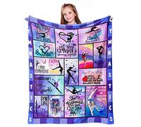 Mosslink Gymnastics Lovers Kids Blanket Gymnast Gifts for Girls Teens Women Birthday Gifts for Gymnast Ultra Soft Flannel Fleece Warm Cozy Lightweight Throw Blankets for Home Bed Sofa 50"x 40"