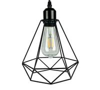 MOSSODOR Cage Metal Basket Ceiling Light Shade,Premium Wrought Iron Ceiling Fitting Light & Industrial Style Ring Light for Indoor and Metal Basket Pendant Light Shade with lampshade (Black)