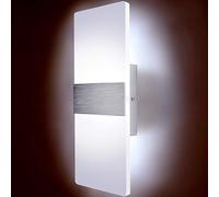 MOSSODOR Camden Wall Light 6500K, LED, Modern Acrylic Brushed Aluminium Black, Gold, Indoor Home Kitchen Office Energy-Saving