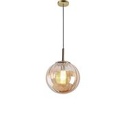 MOSSODOR Glass Globe Pendant Grey, Amber, Green or Blue Light T45 Bulb Durable Metal Fixture, Ceiling Light for Living-Room, Kitchen, Bedroom