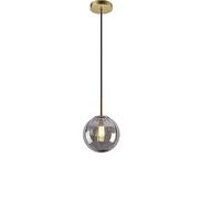 MOSSODOR Glass Globe Pendant Grey, Amber, Green or Blue Light T45 Bulb Durable Metal Fixture, Ceiling Light for Living-Room, Kitchen, Bedroom