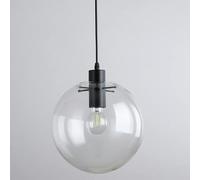 MOSSODOR Glass Pendant Light Crystal Lamp Modern Ball Chandelier Design Creative Hanging Lamp Height Adjustable Indoor Decoration Hanging Living Room Luminaire - Black - 20cm