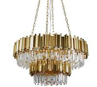 MOSSODOR Large 2-Tier Crystal Chandelier Ceiling Light - Modern Luxury K9 Clear Crystal Pendant, 80cm/100cm Gold Round Ceiling Fixture for Living Room, Dining Room, Bedroom