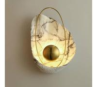 MOSSODOR LED 5W White Marble Wall Art Sconce Light Wall Lights Luxury Round Indoor Wall Lamp for Living Room, Bedroom, Hallway