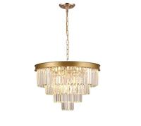 MOSSODOR Modern Crystal Gold and Smoky Grey E14 Bulb Based Chandelier Ceiling Light Pendant Light Lampshade-Dining Room Lights