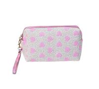 MOSSTYUS Glitter Cosmetic Pouch Makeup Bag Sequin Travel Organizer for Women Multi-Purpose Toiletry Case Zipper Pencil Holder, Pink heart shape 1#, One size