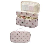 MOSSTYUS Travel Underwear Lingerie Bra Socks Bag Organizer Storage Pouch Portable Luggage Multiple Layers Pack Cube Toiletry Bag,Peach5#
