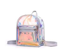 MOSSTYUS Women Holographic Clear Mini Backpack Multiway Shoulder Purse | iridescent&transparent dual styles,adjustable straps,zipper closure,spacious storage,lightweight portable,travel out dating