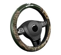 Mossy Oak Camo Steering Wheel Cover, Durable Grip Car Steering Cover, Universal Fit 14.5"-15.5" - Made with Premium Green PVC Leather and Cotton Fabric, Anti-Slip - Official Licensed Product