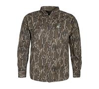 Mossy Oak Cotton Mill 2.0 Long Sleeve Camo Hunting Shirts for Men, 3X-Large, Original Bottomland