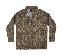 Mossy Oak Men's Hunting Shirts Lightweight Camo Tibbee Tech Stretch Quarter Zip, Bottomland, Large