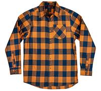 Mossy Oak Men's Plaid Flannel Shirt Dress, Orange Buffalo Shells, L