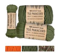 Mossy Oak Paracord 750 - Heavy Duty Nylon Paracord - Survival Rope, Ideal for Camping, Hunting, Fishing, Crafting & DIY Use - Thin Parachute Cord - 4mm Diameter - 200 feet Length - Olive