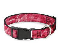 Mossy Oak Pet Collar, Dog Collar Plastic Buckle, Mossy Oak Elements Anemone Agua Camo Pink, 20 to 31 Inches 1.5 Inch Wide
