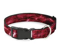 Mossy Oak Pet Collar, Dog Collar Plastic Buckle, Mossy Oak Elements Crimson Agua Camo Red, 11 to 16.5 Inches 1.0 Inch Wide