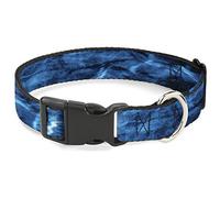 Mossy Oak Pet Collar, Dog Collar Plastic Buckle, Mossy Oak Elements Marlin Agua Camo Blue, 16 to 23 Inches 1.5 Inch Wide