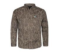 Mossy Oak Unisex's Camouflage Cotton Mill 2.0 Hunt Shirt Long Sleeve, Bottomland, Large