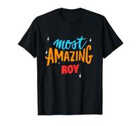Most Amazing Roy Saying Funny Roy Name Value Graphic T-Shirt, Men, Black, S