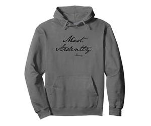 Most Ardently -Darcy In Jane Austen Handwriting Black Print Pullover Hoodie